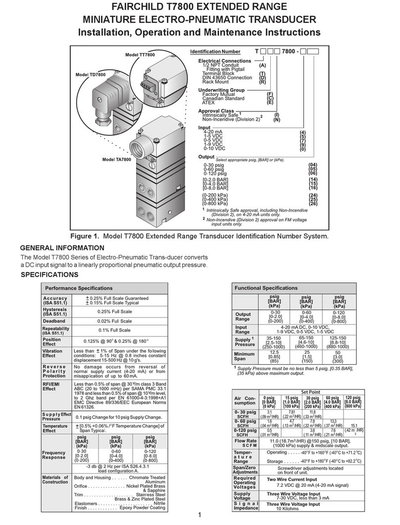 Fairchild T7800 Series Installation, operation and maintenance instructions