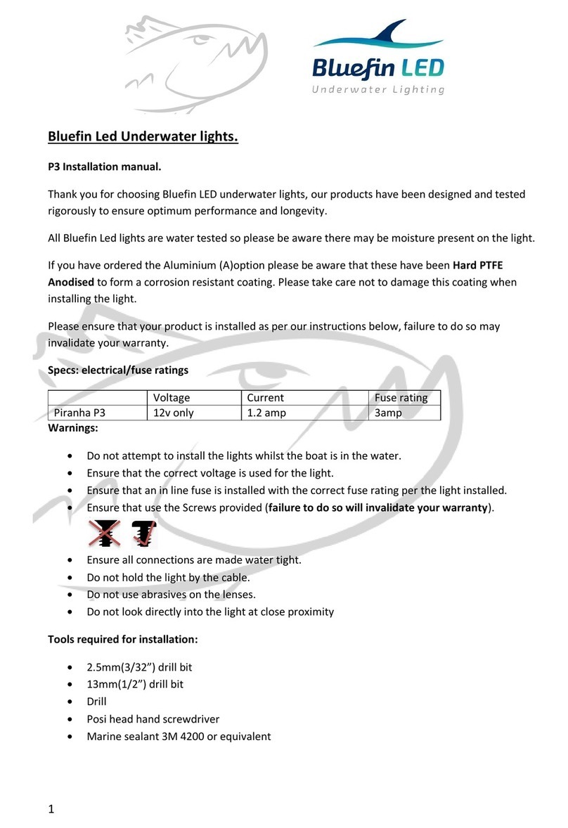 Bluefin LED Piranha P3 installation manual Bluefin LED Piranha P3 installation manual