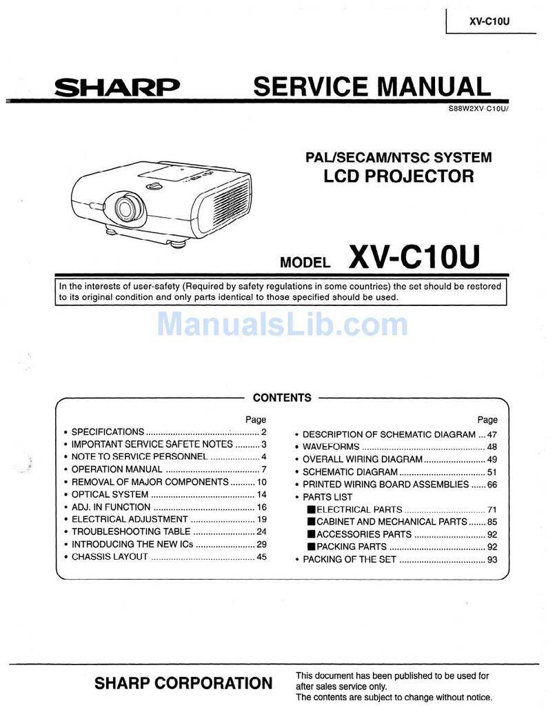 Sharp XV-C1OU User manual