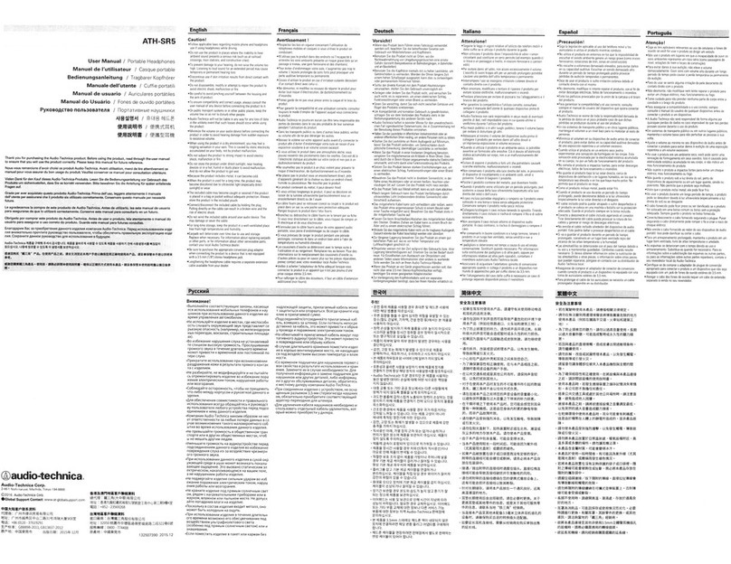 Audio Technica ATH-SR5 User manual