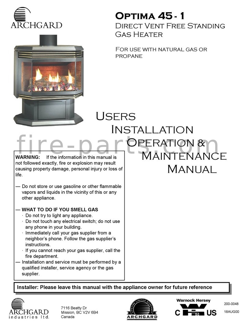 Archgard Optima 45-1 Users installation operation & maintenance manual