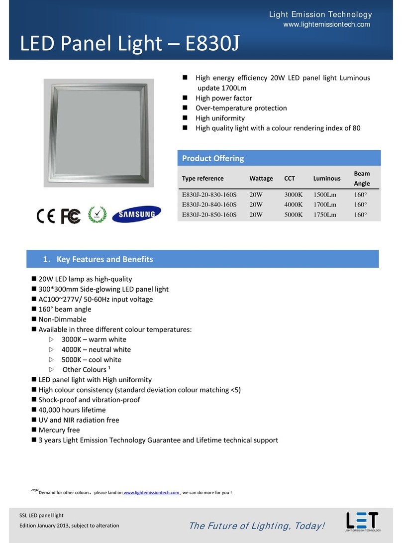 Light Emission Technology E830J User manual