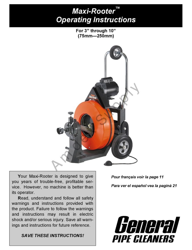 General Pipe Cleaners Maxi-Rooter operating instructions