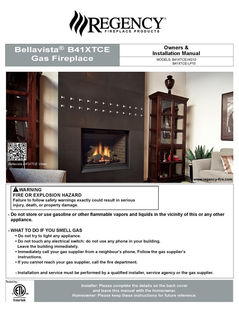 Regency Fireplace Products Bellavista B41XTCE Owners & installation manual Regency Fireplace Products Bellavista B41XTCE Owners & installation manual