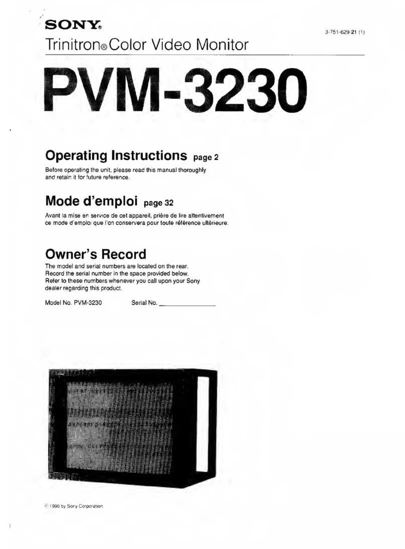 Sony Trinitron PVM-3230 User manual Sony Trinitron PVM-3230 User manual
