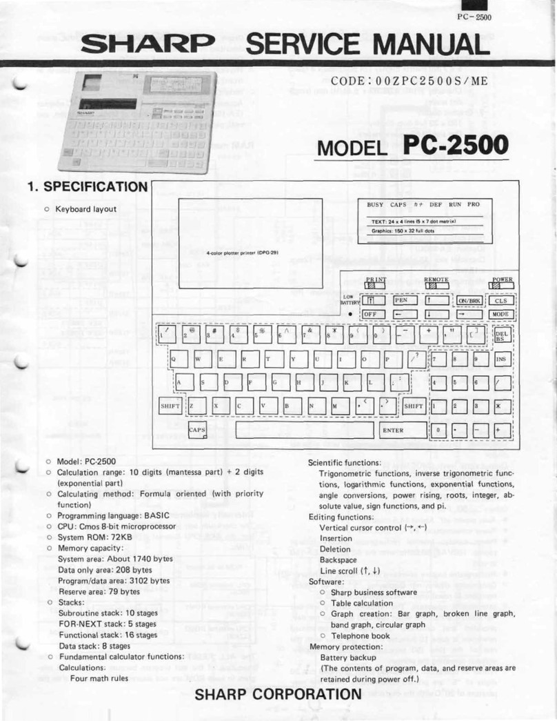 Sharp pc-2500 Service manual