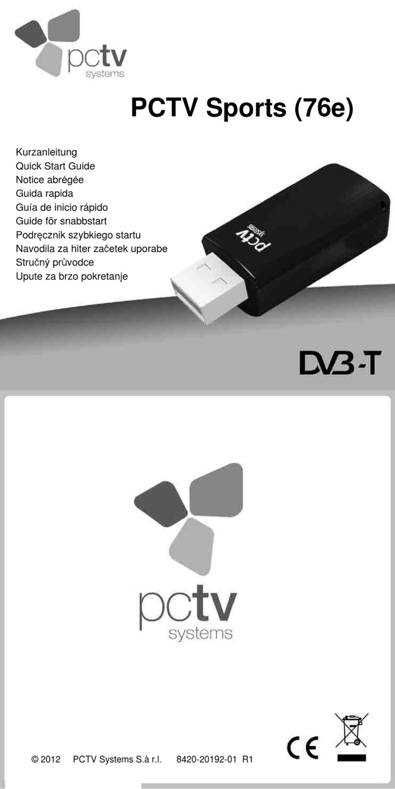 PCTV Systems sports 76E User manual