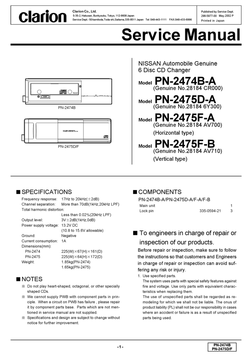 Clarion PN-2475D-A User manual Clarion PN-2475D-A User manual