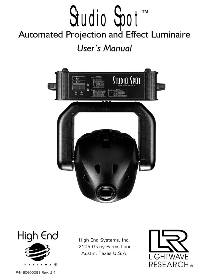 High End Systems studio spot user manual