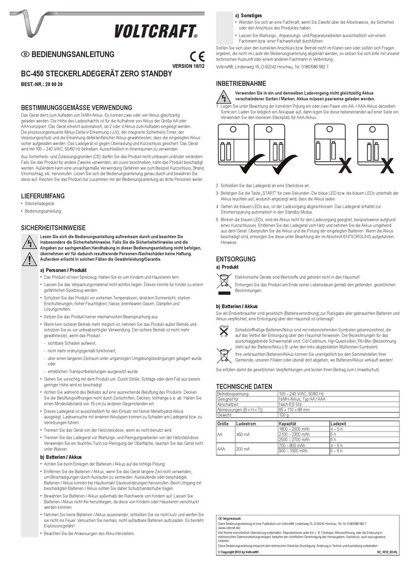 VOLTCRAFT BC-450 operating instructions