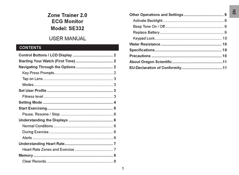 Oregon Scientific ECG Monitor SE332 User manual