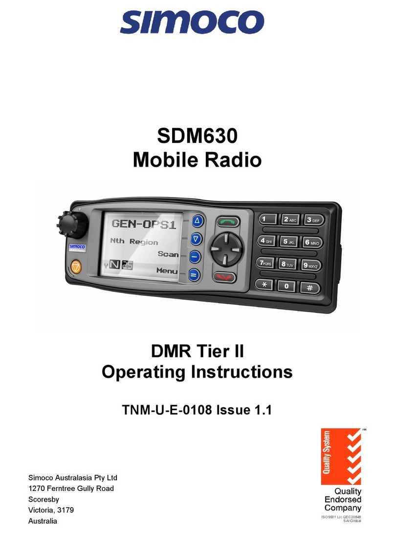 Simoco SDM630 User manual Simoco SDM630 User manual