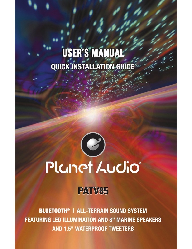 Planet Audio PATV85 Quick installation guide