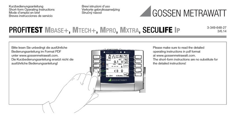 Gossen MetraWatt PROFITEST MBASE+ Short-form operating instructions