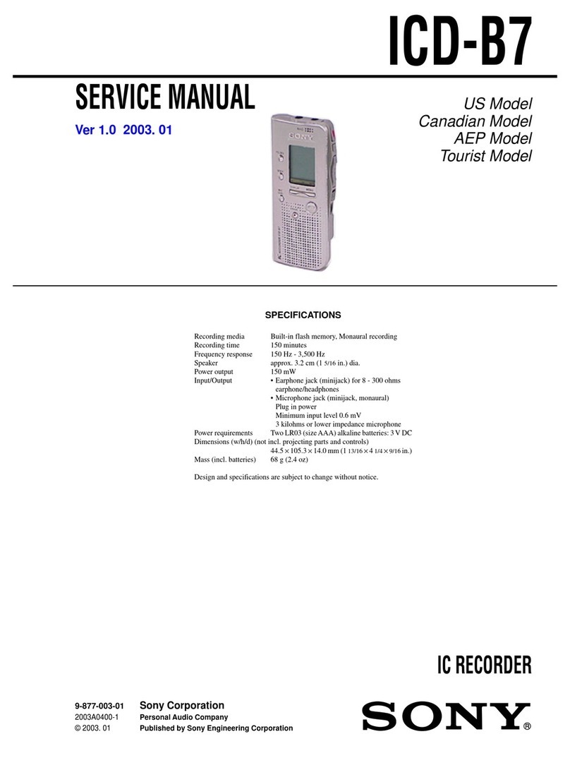 Sony ICD-B7 - Ic Recorder User manual