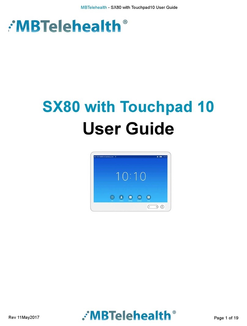 MBTelehealth SX80 with Touchpad 10 user guide