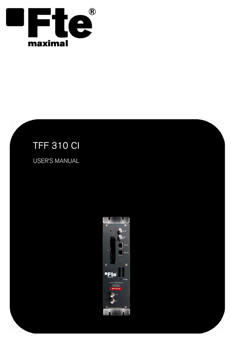 FTE Maximal TFF 310 CI user manual