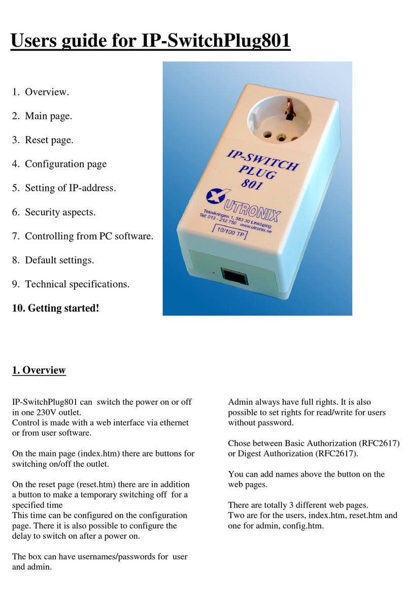 Utronix IP-SwitchPlug801 User manual