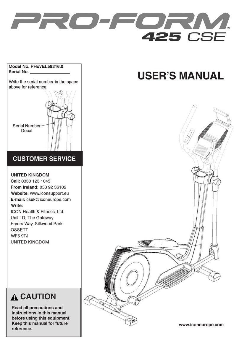 Pro-Form 425 CSE User manual Pro-Form 425 CSE User manual