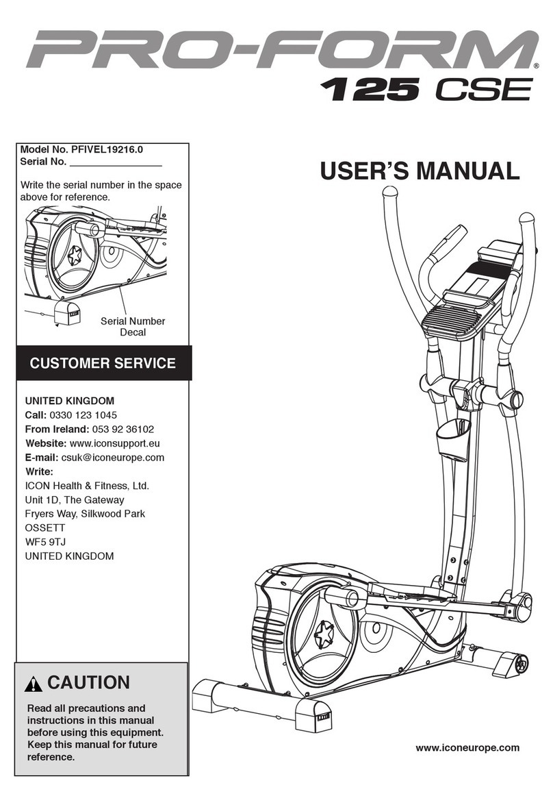 Pro-Form PFIVEL19216.0 User manual