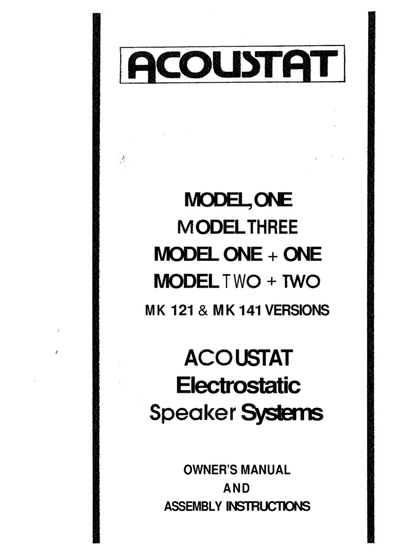 Acoustat ONE Owner's manual and assembly instructions