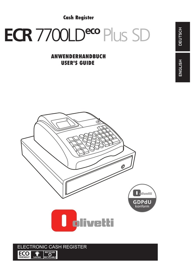 Olivetti ECR 7700LDeco Plus SD User manual Olivetti ECR 7700LDeco Plus SD User manual