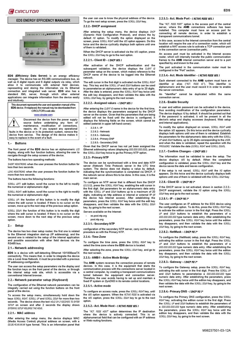 Circutor EDS User's and operator's manual