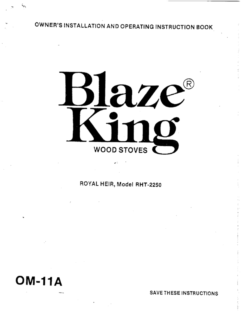 Blaze King RHT-2250 Owner's installation and operation instruction book