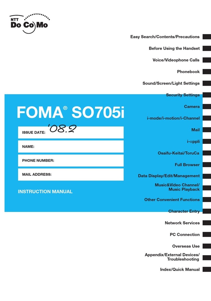 Docomo foma SO705i instruction manual