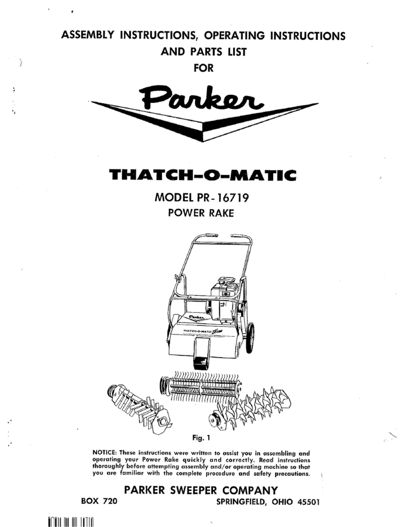 Parker THATCH-O-MATIC PR-16719 Assembly instructions operator's manual parts list Parker THATCH-O-MATIC PR-16719 Assembly instructions operator's manual parts list