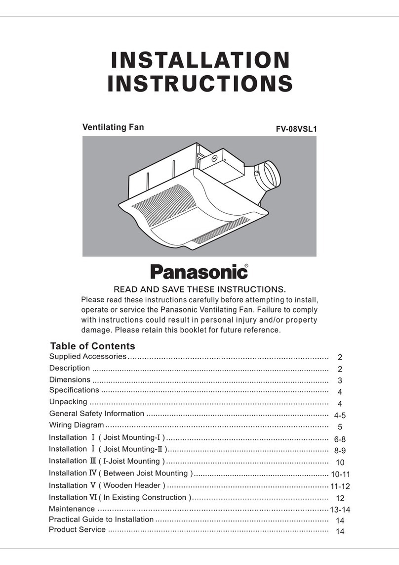Panasonic Whisper Value-Lite FV-08VSL1 User manual Panasonic Whisper Value-Lite FV-08VSL1 User manual
