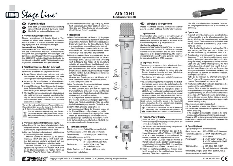 IMG STAGE LINE ATS-12HT operating instructions