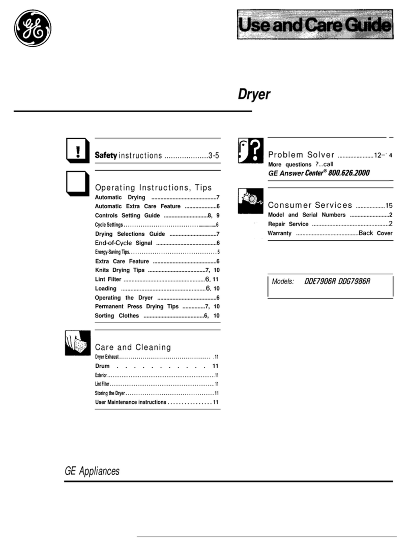 GEAppliances DDE7906R Use and care guide