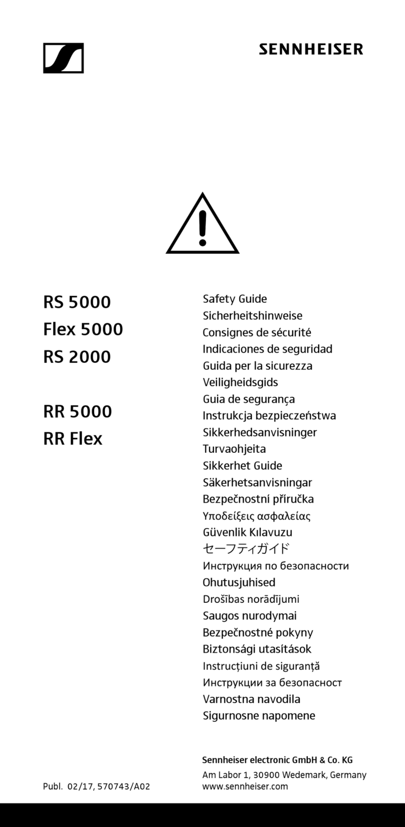 Sennheiser flex 5000 Safety guide