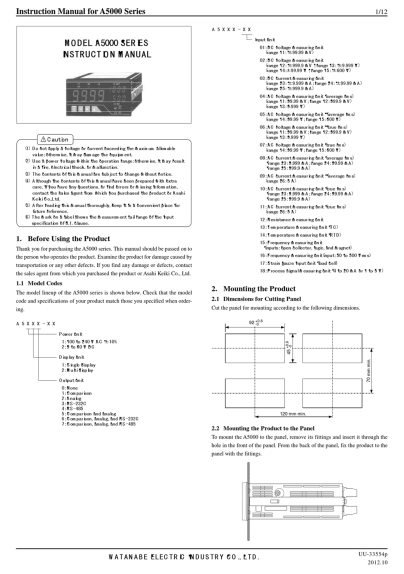Watanbe A5000 Series instruction manual Watanbe A5000 Series instruction manual