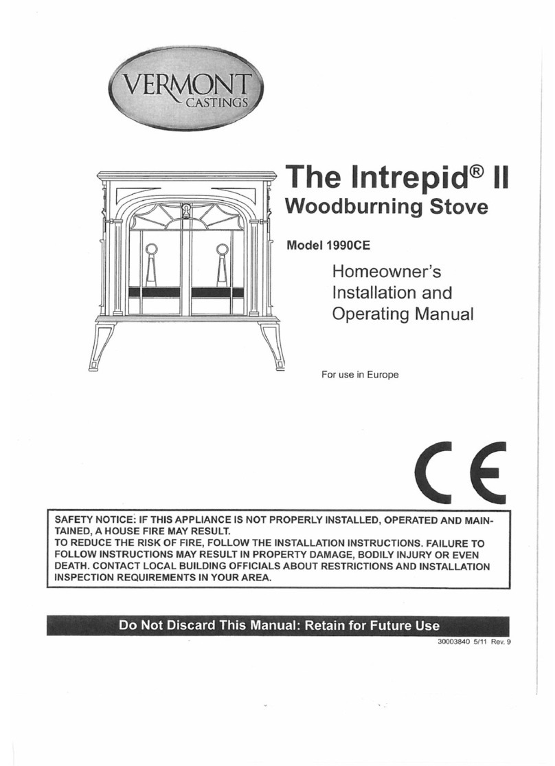 Vermont Castings The Intrepid 2 1990CE Homeowner's installation & operating manual