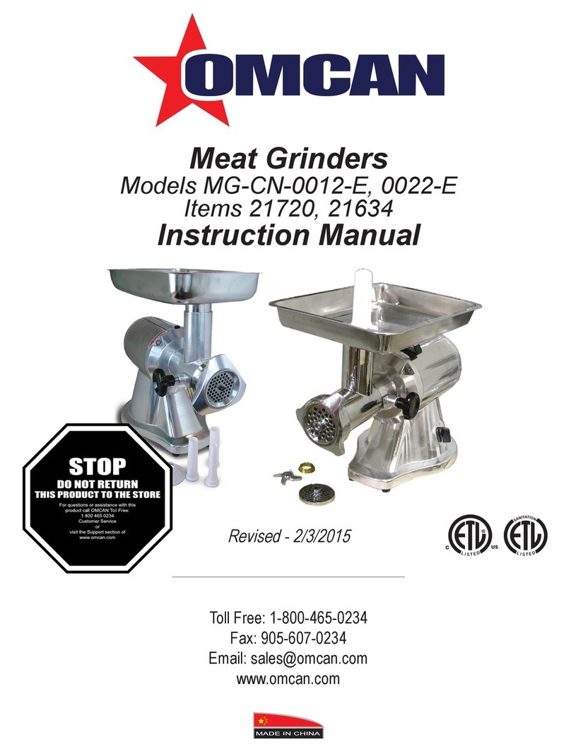 Omcan MG-CN-0012-E User manual