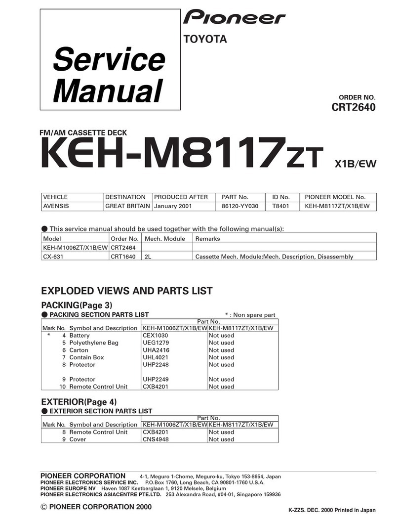 Pioneer KEH-M8117ZT/X1B/EW Service manual