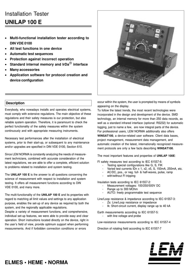 LEM UNILAP 100 E manual