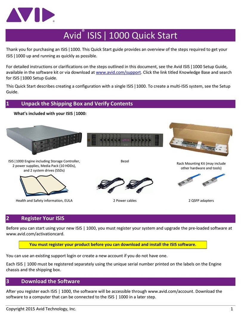 Avid Technology ISIS 1000 User manual