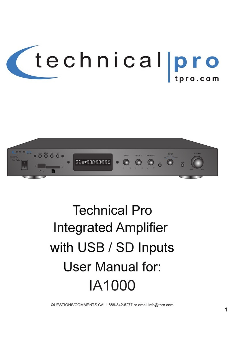 Technical Pro IA1000 User manual Technical Pro IA1000 User manual