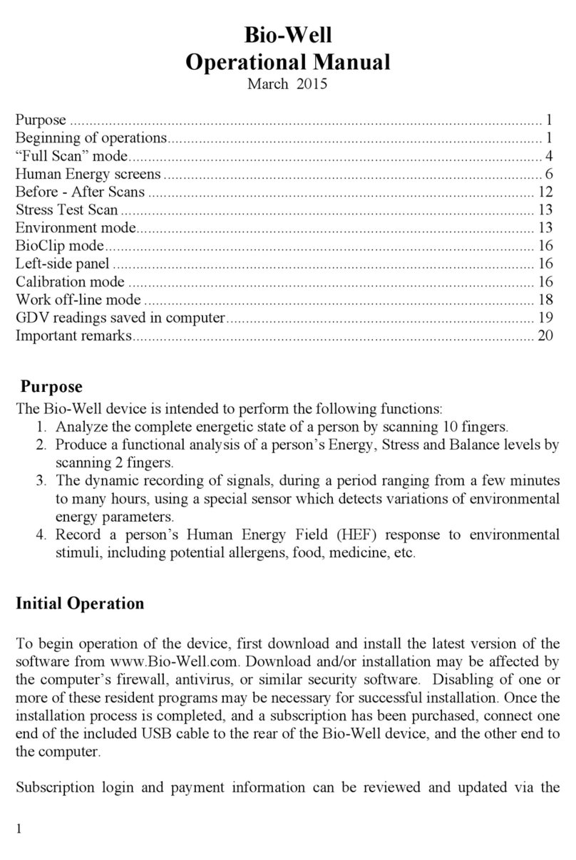 Bio-Well Bio-Well Operational manual