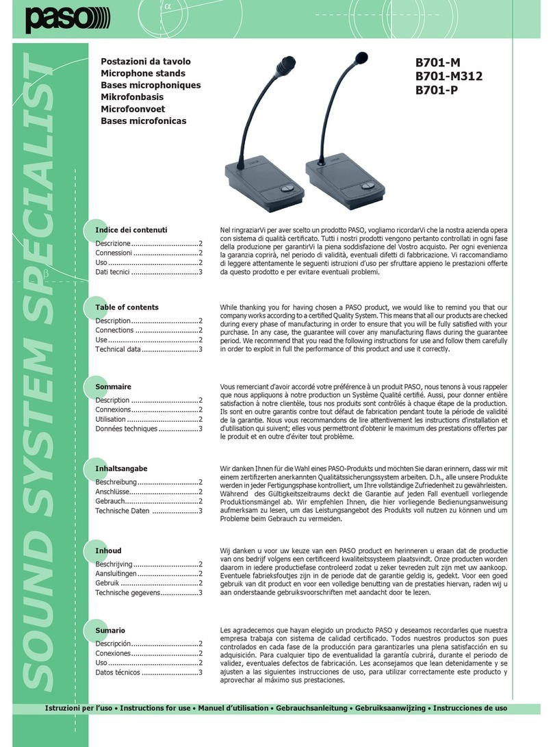 Paso B701-M312 manual