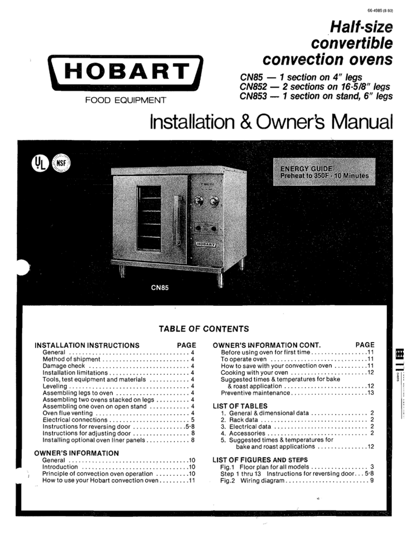 Hobart CN85 Installation & owner's manual