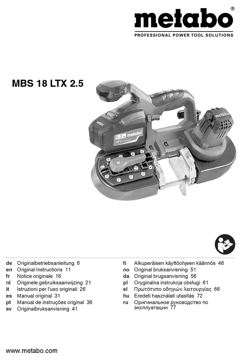 Metabo MBS 18 LTX 2.5 Original instructions