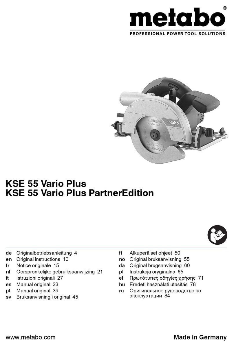 Metabo KSE 55 Vario Plus PartnerEdition User manual