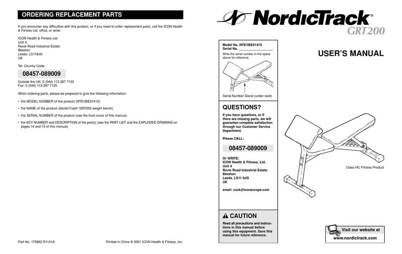 NordicTrack Grt200 User manual