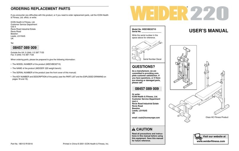Weider 220 User manual