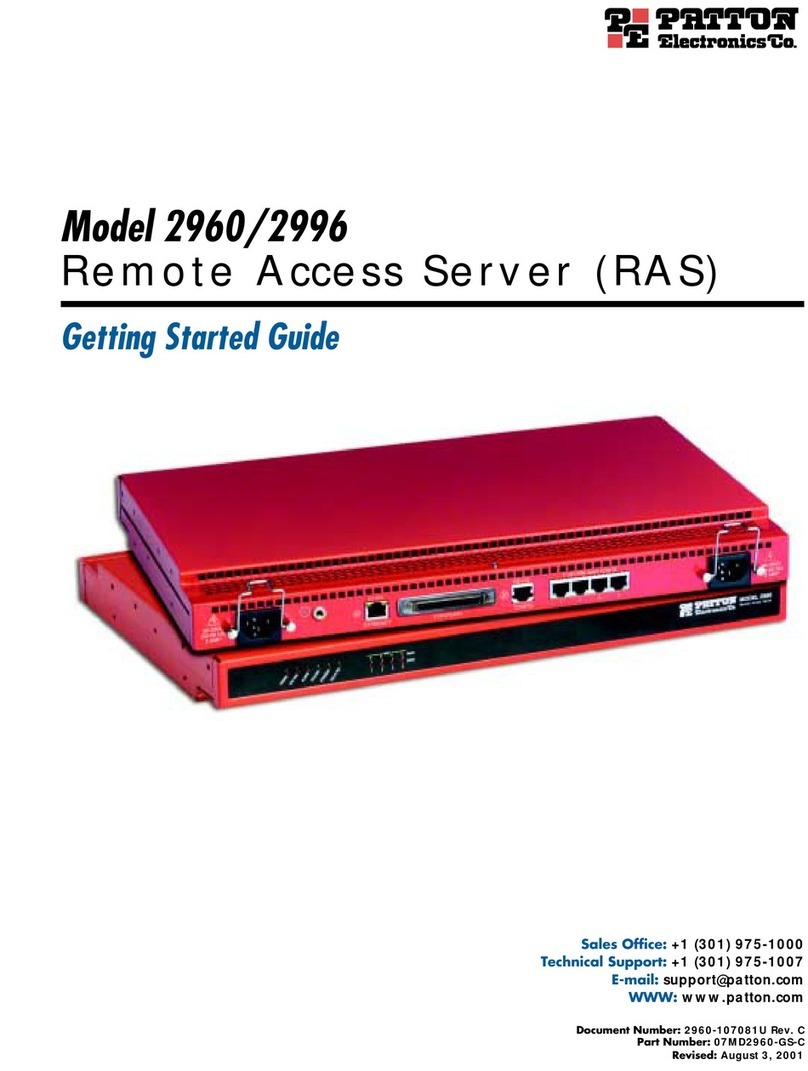 Patton electronics NetLink 2960 RAS Getting started guide