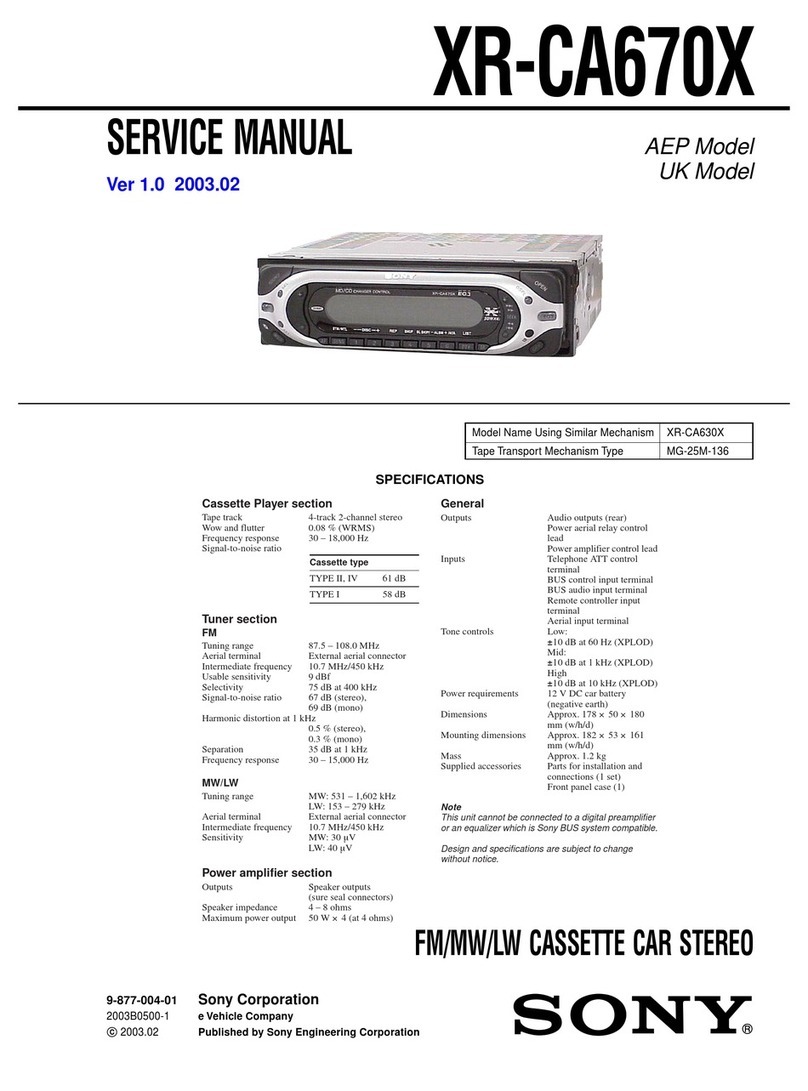 Sony XR-CA670X Service manual